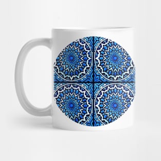 Persian Blue and Indigo Moroccan Pattern (Decorative Border) Mug